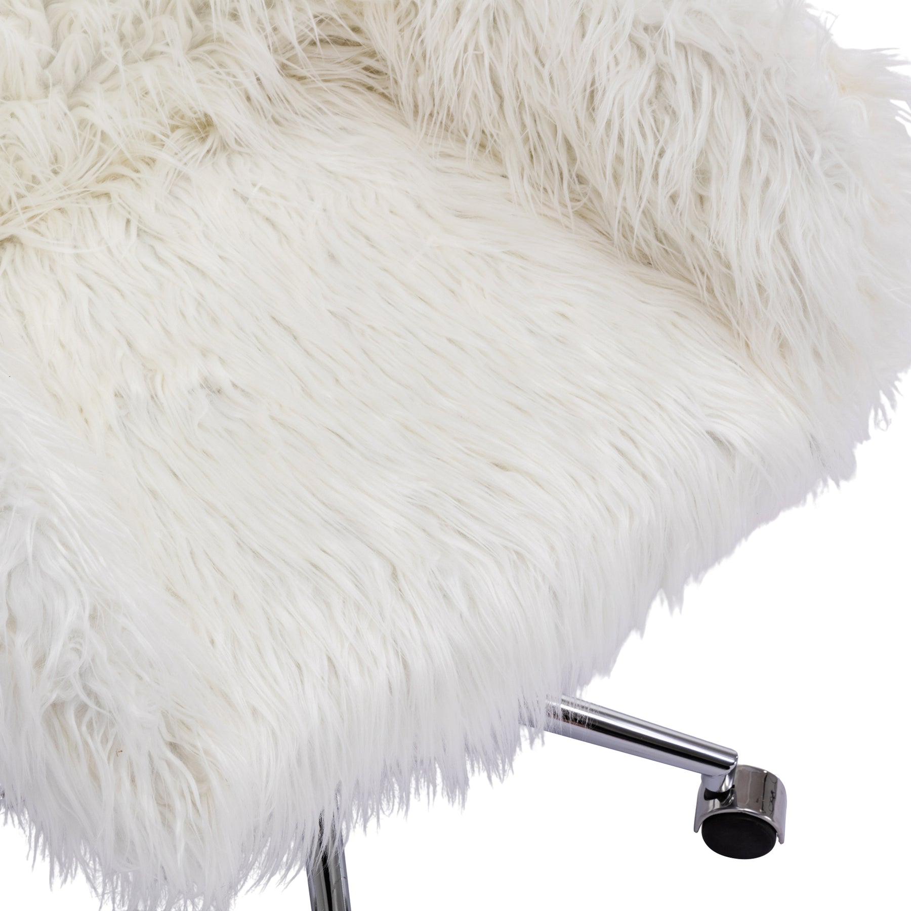 HengMing Modern Faux fur home office chair, fluffy chair for girls, makeup vanity Chair - Tonkn