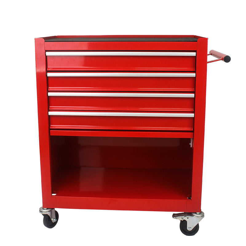 4 DRAWERS MULTIFUNCTIONAL RED TOOL CART WITH WHEELS - Tonkn