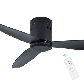 52" Low Profile Ceiling Fan No Light, Black Flush Mount Ceiling Fans without Lights (Not allowed to sell on Amazon) - Tonkn