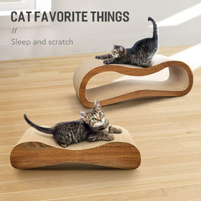 FluffyDream 2 in 1 Cat Scratcher Cardboard Lounge Bed, Cat Scratching Post, Durable Board Pads Prevents Furniture Damage,Large - Tonkn