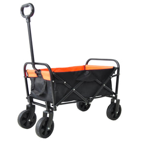 Folding Wagon Garden Shopping Beach Cart （black+yellow） - Tonkn