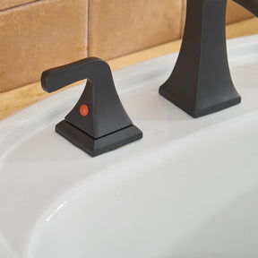 8 in. Widespread 2-Handle Waterfall Bathroom Sink Faucet in Matte Black - Tonkn