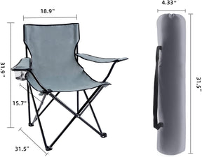 YSSOA Portable Folding Grey Camping Chair, Large - Tonkn