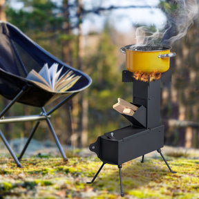 ROCKET STOVE Is The Perfect Wood Stove Portable Wood-burning Camping Stove with A Fire Poker for Camping Gear & Survival Gear, Backyard Cooking. Camping Grill, Outdoor Events - Tonkn