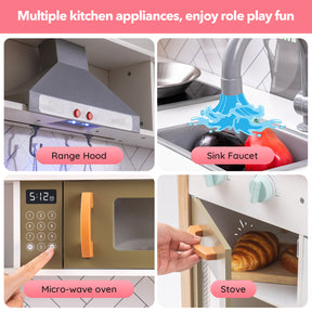 Classic Wooden Kitchen playset, Great Gift for Kids,Suitable for Christmas,Birthday and Party - Tonkn