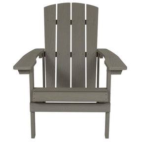 Charlestown All-Weather Poly Resin Wood Adirondack Chair in Gray - Tonkn