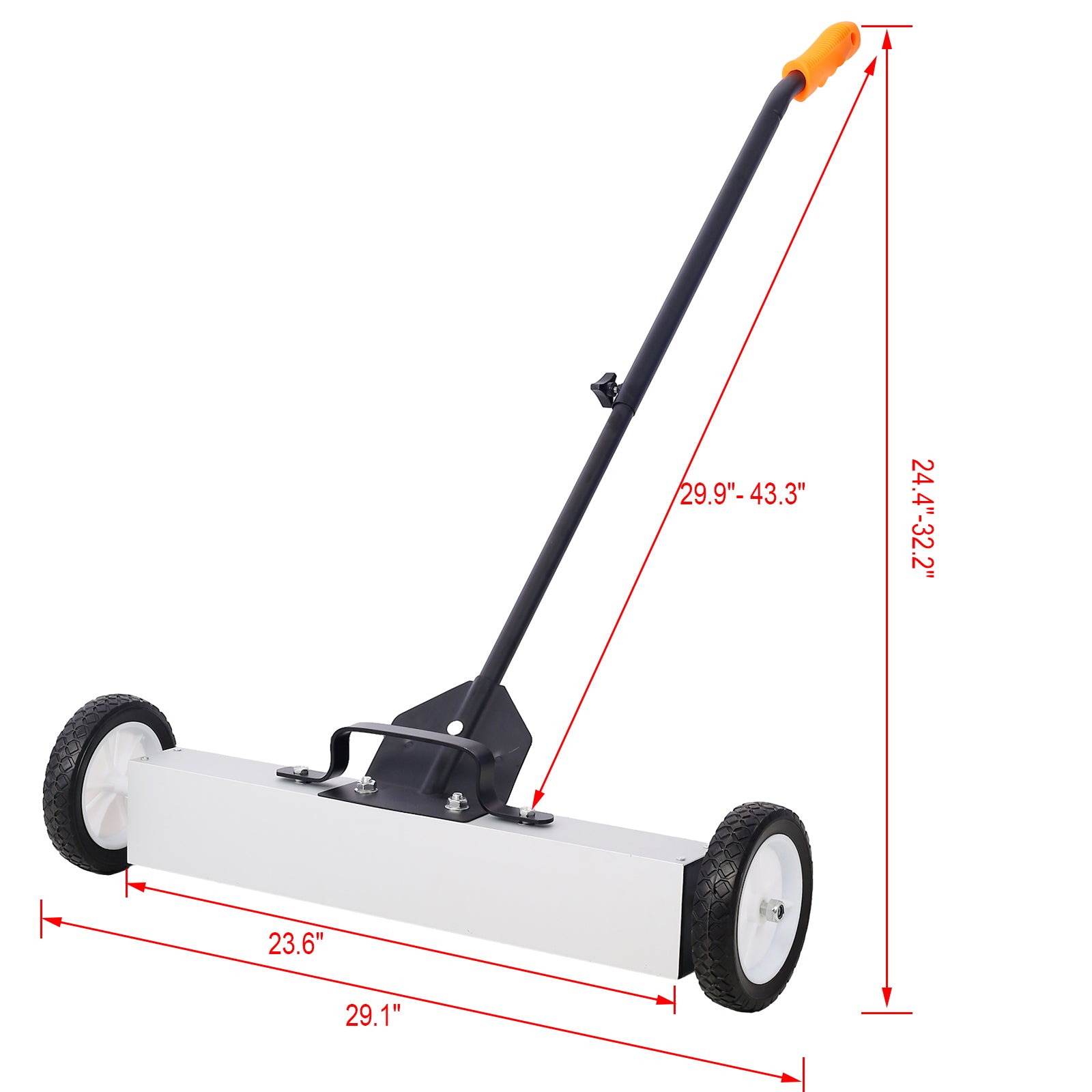 24'' Rolling Magnetic Pick-Up Sweeper, Heavy Duty Push-Type with Release, for Nails Needles Screws Collection,30 Pound Capacity - Tonkn