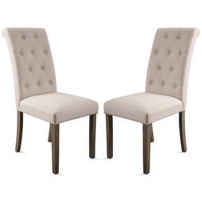 Orisfur. Aristocratic Style Dining Chair Noble and Elegant Solid Wood Tufted Dining Chair Dining Room Set (Set of 2) - Tonkn