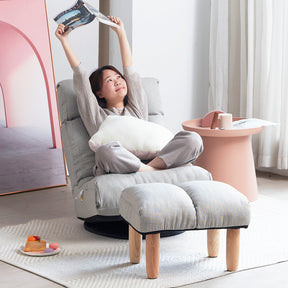 Single sofa reclining chair Japanese chair lazy sofa tatami balcony reclining chair leisure sofa adjustable chair - Tonkn