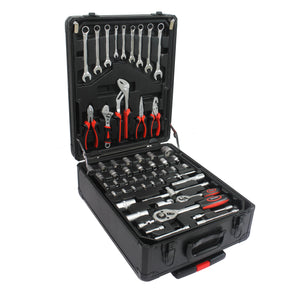 Black Hand Tool Box with 4 Layers of Toolset and Wheels - Tonkn
