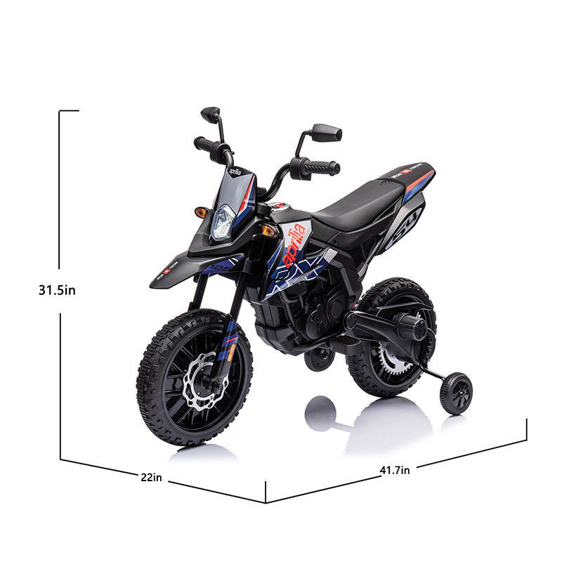 12V Electric Kid Ride On motorcycle, Apulia Licensed motorcycle for Kids, Battery Powered Kids Ride-on motorcycle Blue, 2 Wheels Motorized Vehicles Children Toys,LED Headlights - Tonkn