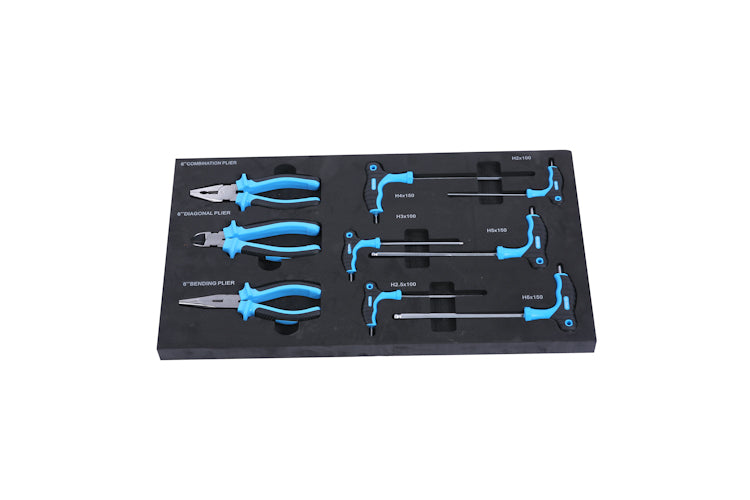 4 Drawers Tool Cabinet with Tool Sets--BLUE - Tonkn