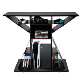 Hub-Atlantic Phoenix Media Stand Entertainment Center for TV, Audio Video Components, Stereo Equipment, Gaming Consoles, Streaming Devices,  Black - Tonkn