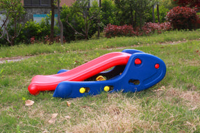 XSL001 CE proved kids plastic foldable slide indoor playground equipment children plastic slide kids indoor slide blue red and yellow - Tonkn