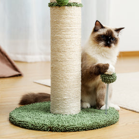 Large Cactus Cat Scratching Post with Natural Sisal Ropes, Cat Scratcher for Cats and Kittens White - Tonkn
