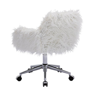 HengMing Modern Faux fur home office chair, fluffy chair for girls, makeup vanity Chair - Tonkn