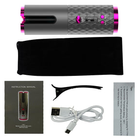 USB Rechargeable Cordless Auto-Rotating Ceramic Portable Hair Curler_9