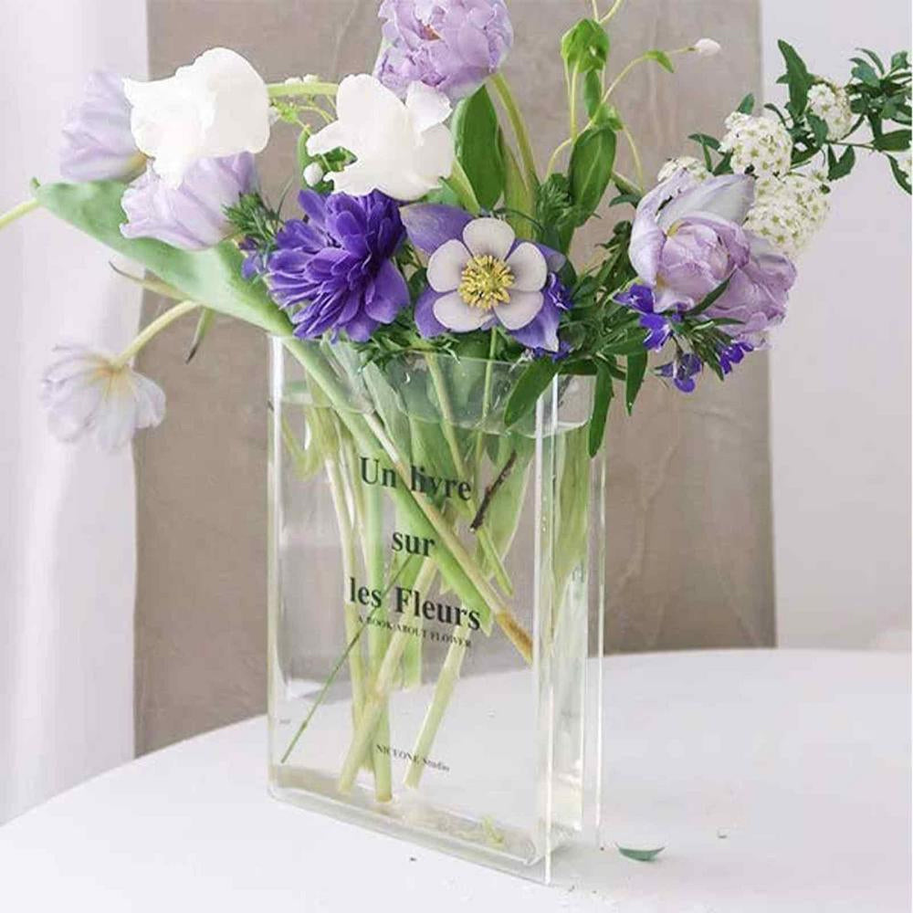 Clear Book Vase Artistic and Cultural Decor Acrylic Vase_5