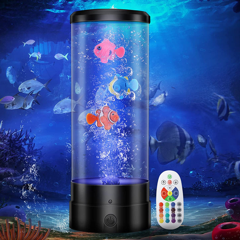 Fantasy Fish LED Remote Controlled Lava Lamp USB Plugged-in_3
