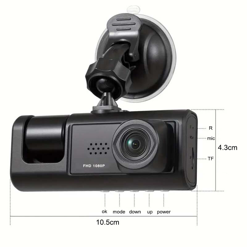 HD 1080P Car Dual Lens Dash Cam Front/Rear/Inside Video Recorder Camera G-sensor_1