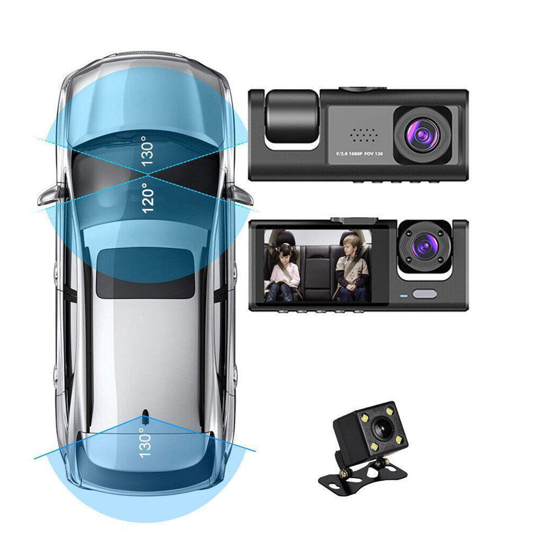 HD 1080P Car Dual Lens Dash Cam Front/Rear/Inside Video Recorder Camera G-sensor_5