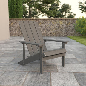 Charlestown All-Weather Poly Resin Wood Adirondack Chair in Gray - Tonkn