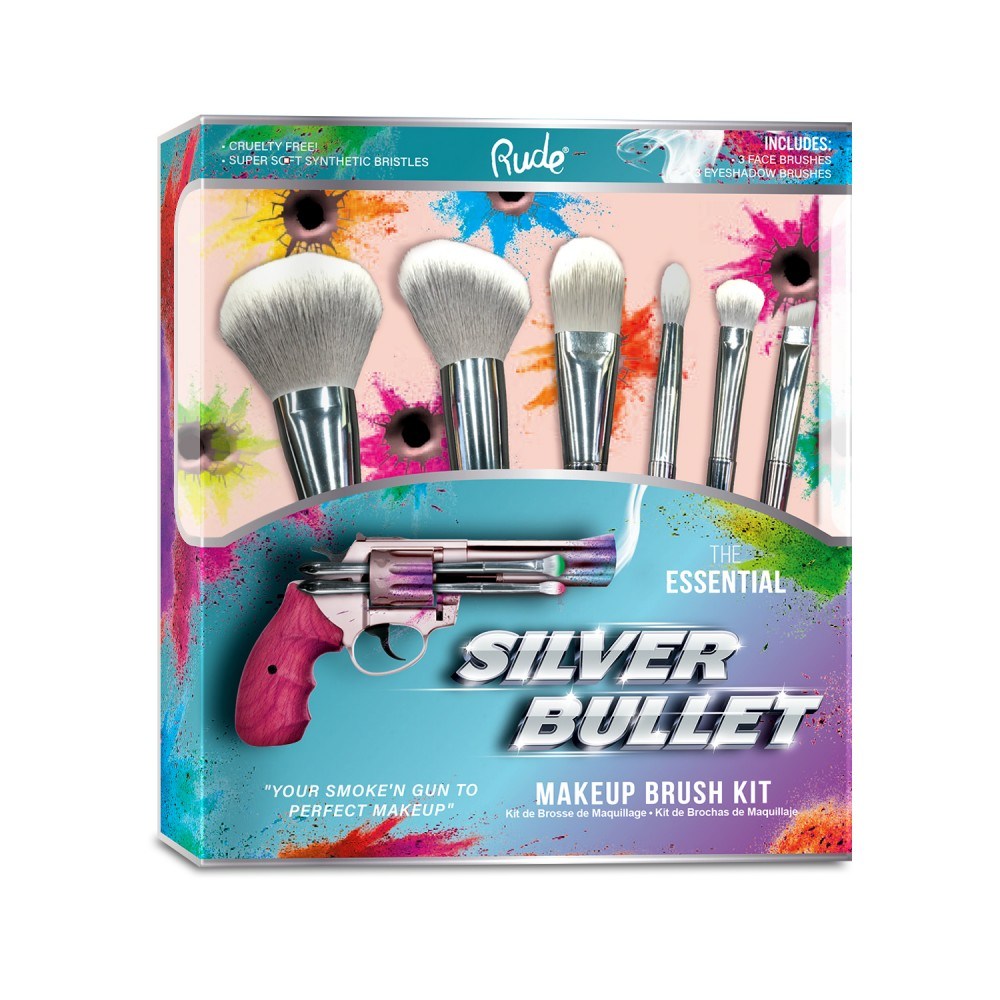 RUDE Silver Bullet Makeup Brush Kit - Tonkn