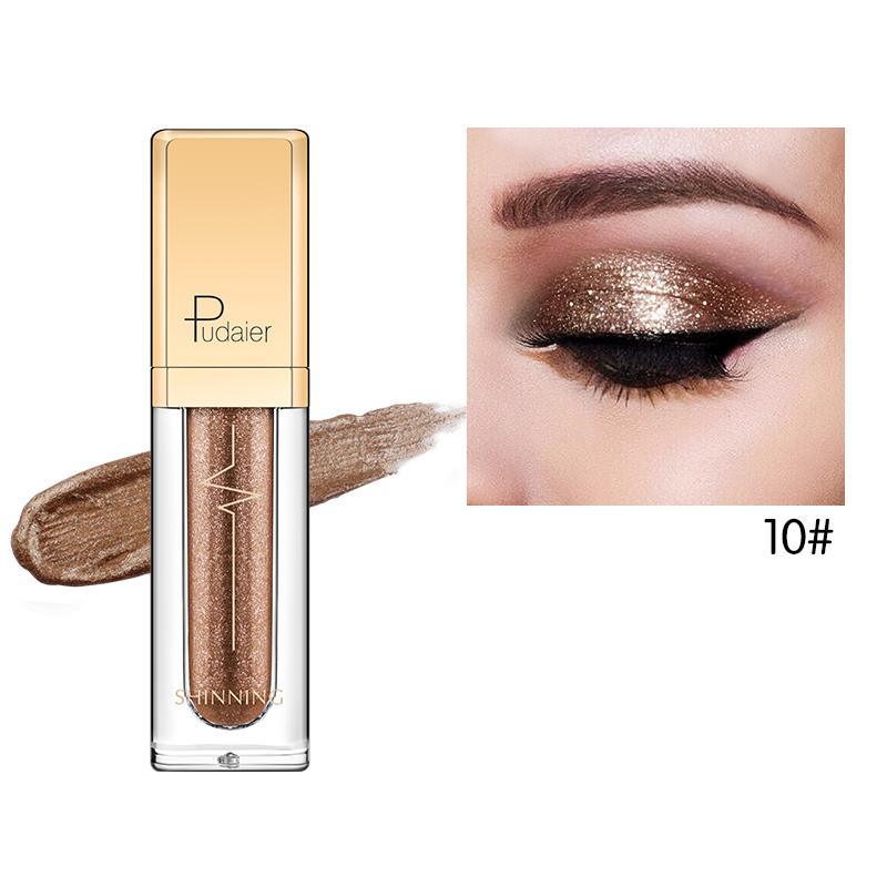 Pudaier Glitter & Glow Liquid Eyeshadow - Color # 10 Dark Brown