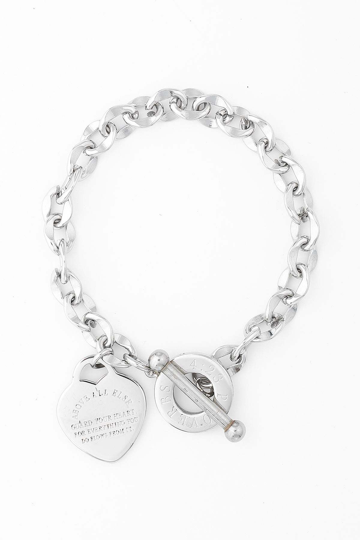 Kanika Heart & Cross Bracelet - Silver - Tonkn