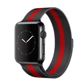 Milano Loop Apple Watch Band - Black & Red - Tonkn
